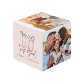 Cube Photo typographie moderne fille rose noire 40e anniversa (Angle arrière)