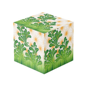 Cube Photo Un motif artistique vert et or représentant un arb