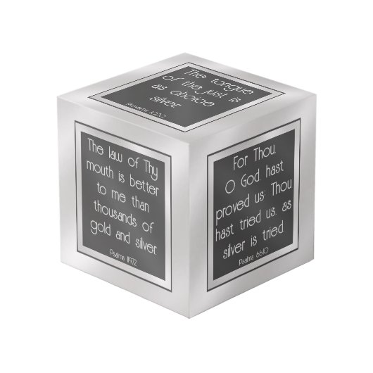 Cube Photo Versets bibliques sur l'argent (Angle devant)