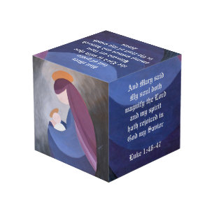 Cube Photo Vierge et bois massif enfant 4" x 4"