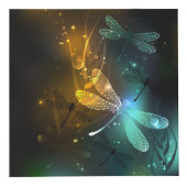 Cube Photo Vol de libellule verte lumineuse (Droite)