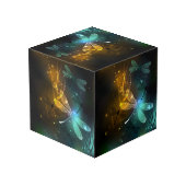 Cube Photo Vol de libellule verte lumineuse (Angle arrière)