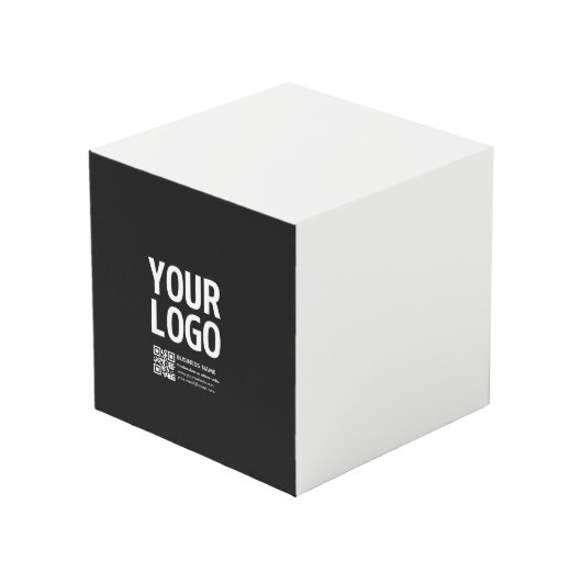 Cube Photo Votre logo avec code QR et texte modifiables (Angle devant)