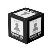 Cube Photo Votre photo ici Nom et âge (Angle arrière)