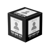 Cube Photo Votre photo ici Nom et âge (Angle devant)