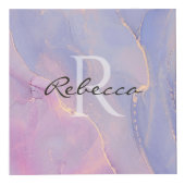 Cube Photo Watercolor Custom Name Monogram (Devant)