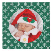 Cube Photo Your Round Photos Santa Baby Green & Snowflakes (Devant)