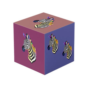 Cube Photo Zèbre Néon Lumineux