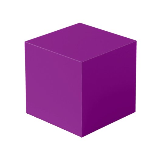 Cube pourpre en couleur solide (Angle devant)