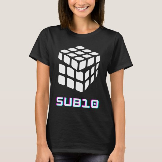 Cube Puzzle Solve Time SUB10 T-shirt (Voorkant)