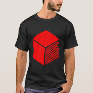 Cube - Rood op donker T-shirt