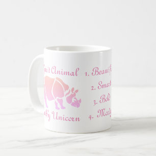 Cube rose Unicorn Rhino Spirit Animal Café Mug
