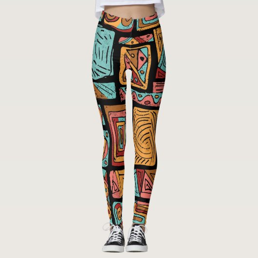 Cubes Abstraits Leggings (Devant)