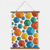 Cubes galore Wood Topped Wall Tapestry Hangend Wandkleed (Voorkant)