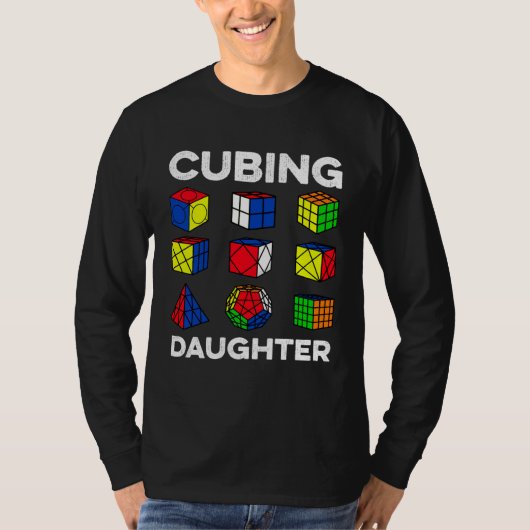 Cubing Daughter Speedcubing Speedsolving Cuber T-shirt (Voorkant)