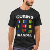 Cubing Grandpa Speedcubing Speedsolving Cuber T-shirt (Voorkant)