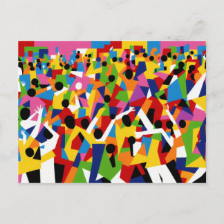 Cubism Dancing Party Briefkaart