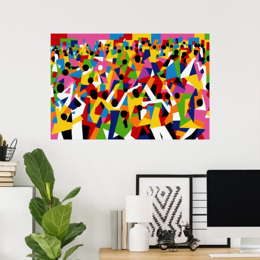 Cubism Dansparty Poster (Thuiskantoor)