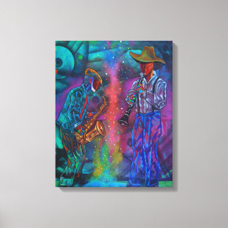 Cubism Jazz Musicians Canvas Afdruk