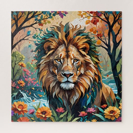 Cubism Lion Puzzle Legpuzzel (Verticaal)