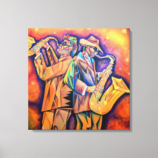 Cubism Musicians Portrait Canvas Afdruk