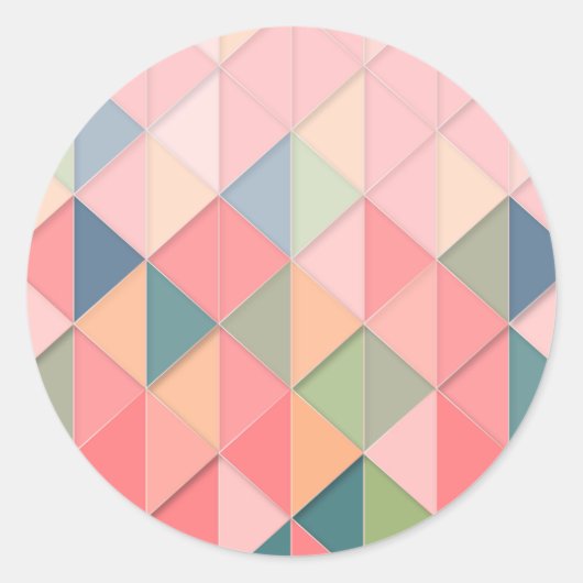 CUBISM pastel Shades GEOMETRIC - VOEG MONOGRAM TOE Ronde Sticker (Voorkant)