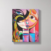 Cubism Surrealism  Musician Portrait Canvas Afdruk (Voorkant)