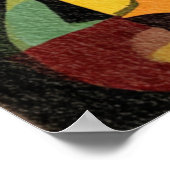 Cubisme coloré Visages Abstraits Poster (Coin)