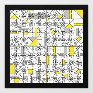 Cubisme Maze Raamsticker