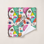 Cubisme moderne Artsy Abstrait Femme Visages Art (Gant de toilette)