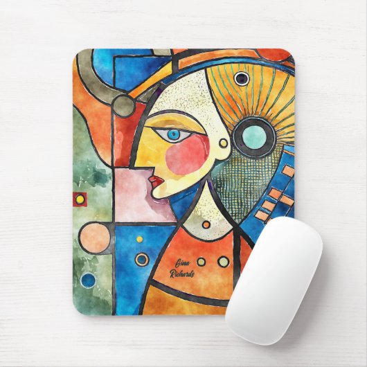 Cubisme ontwerp muismat (Met muis)