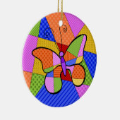 Cubisme Whimsical Papillon Ornement avec fond (Droite)