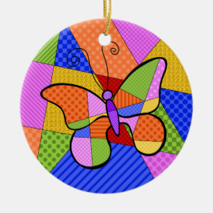 Cubisme Whimsical Papillon Ornement avec fond