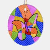 Cubisme Whimsical Papillon Ornement avec fond (Gauche)