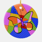 Cubisme Whimsical Papillon Ornement avec fond (Dos)