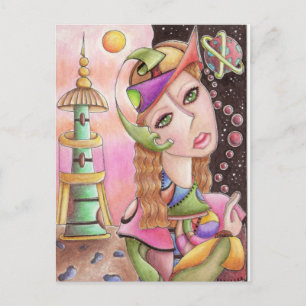 Cubist Abstract Art Briefkaart ~ "ver van huis"