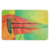 Cubist Abstract zeilbot Geometrische kunst Magneet (Horizontaal)