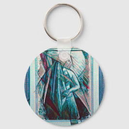 Cubist Art Deco Belly Dancer Sleutelhanger