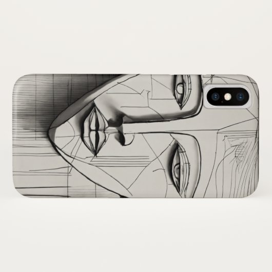 Cubist Art iPhone X Coque - Unique Abstract Design (Dos (Horizontal))
