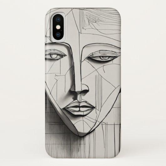 Cubist Art iPhone X Coque - Unique Abstract Design (Dos)