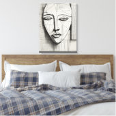 Cubist Face Stretched Canvas Afdrukken (Insitu (Slaapkamer))