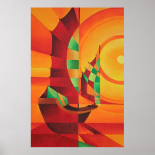 Cubist Junks op het Rode Zee Poster