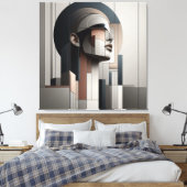 Cubist Profile Abstraction Canvas Afdruk (Insitu (Slaapkamer))