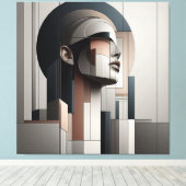 Cubist Profile Abstraction Canvas Afdruk (Insitu (Houten vloer))