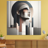 Cubist Profile Abstraction Canvas Afdruk (Insitu (Woonkamer))