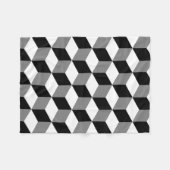 Cubusgrote zwarte vlek, wit en grijs fleece deken (Voorkant (Horizontaal))