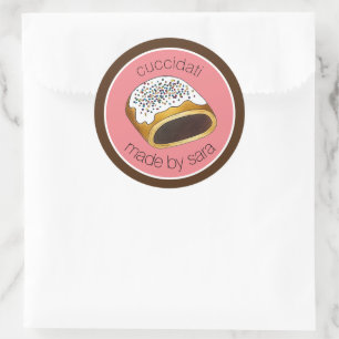 Cuccidati Italiaanse kerstvijgen koekjes gebakken  Ronde Sticker