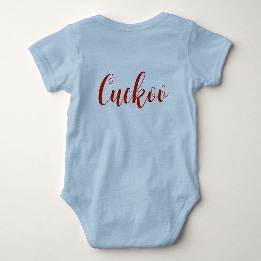 Cuckoo Bird personaliseren op Branch Baby Boy Romper (Achterkant)