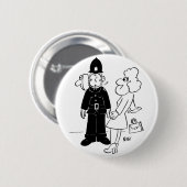 Cuckoo Clock Helmet van politieagent Ronde Button 5,7 Cm (Voorkant /achterkant)