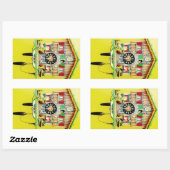 Cuckoo Horloge rectangulaire brillant autocollant (Feuille)
